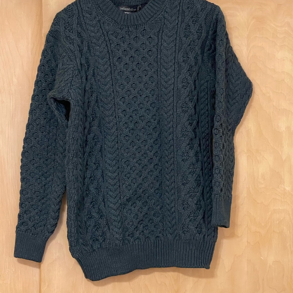 Men's Cable Knit Crewneck Sweater - Dark Gray